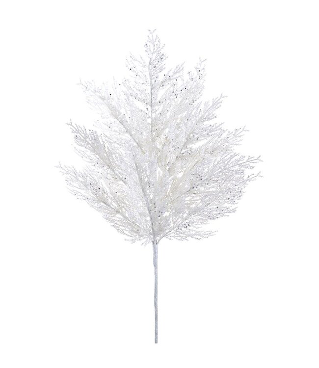 27" Glittered Pine Spray White