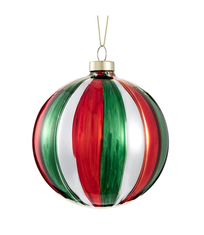 Glass Ball Ornament Red Green