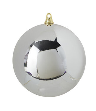10" Shiny Silver Ball Ornament