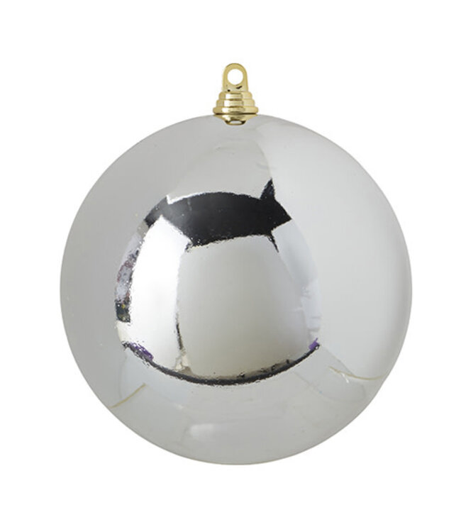 10" Shiny Silver Ball Ornament