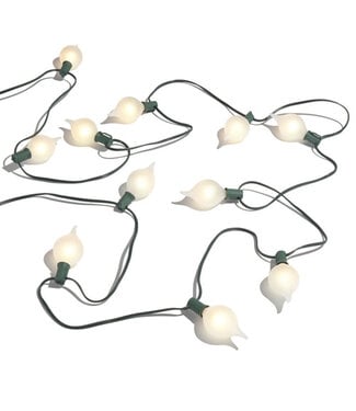 14" Connectable Matte Kismet String Lights on Green Wire w/15 White Lights