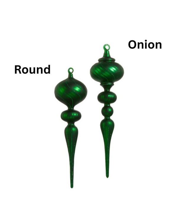 13" Matte Green Finial Ornament