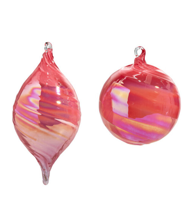 Pink Blown Glass Ornament