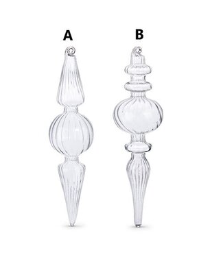 8" Clear Finial Ornament