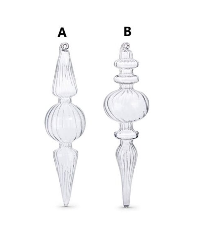 8" Clear Finial Ornament
