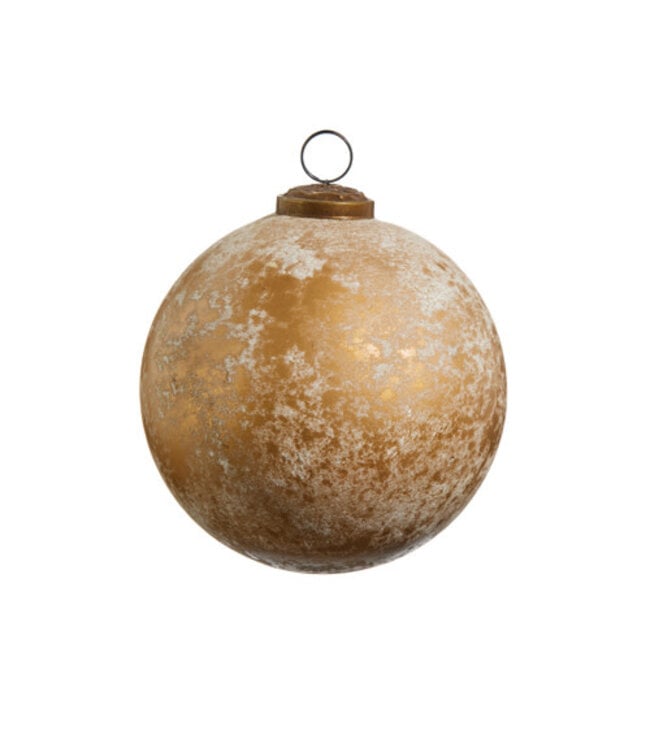 5" Distressed Gold Ball Ornament