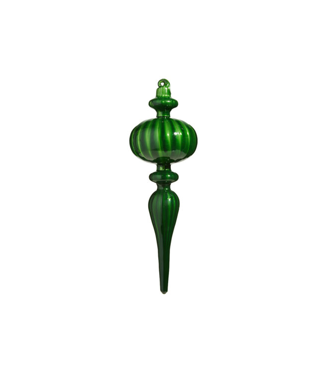 9.75" Blown Glass Finial Ornament - Sold Individually