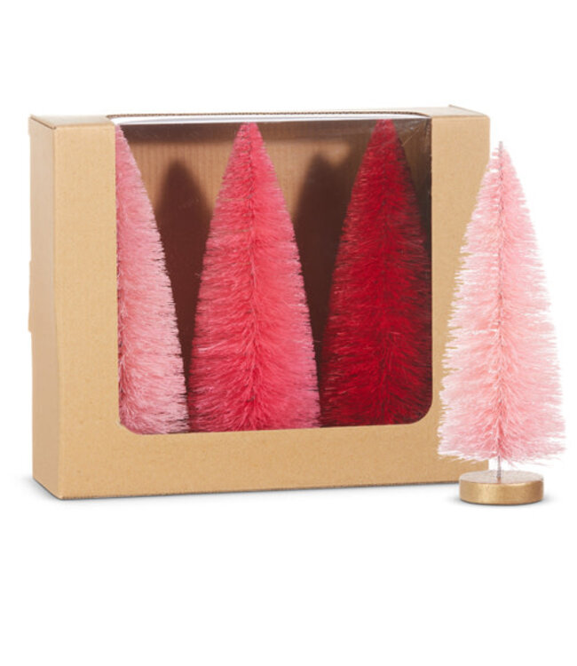 Box of 8" Pink Bottle Brush Trees