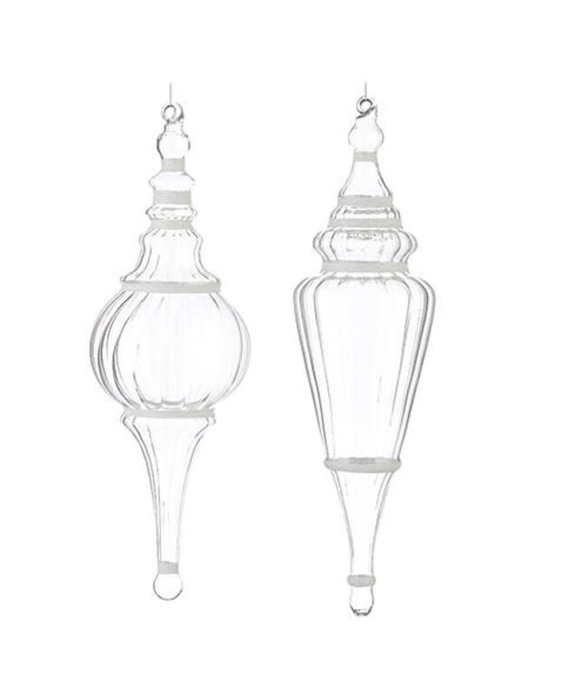 Clear Finial with Glitter Ornament