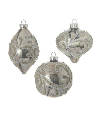 5" Beaded Scroll Ornament