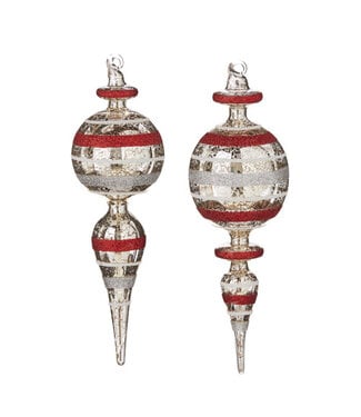 9.25" Striped Finial Ornament