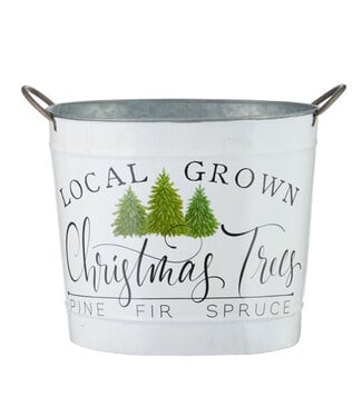 14" Local Grown Christmas Trees Handled Bucket