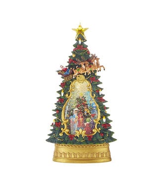 13.75" Carolers Musical Lighted Water Tree