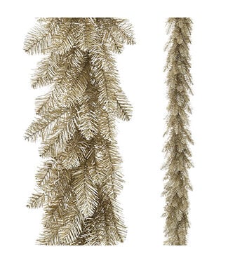 6' Unlit Champagne Tinsel Garland