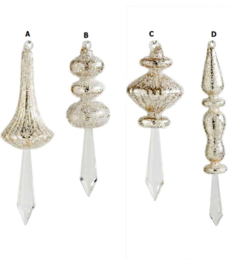 Beaded Crystal Finial Ornaments