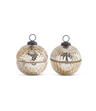 Mercury Glass Gold Ornament Candle Diamond Cranberry Spice