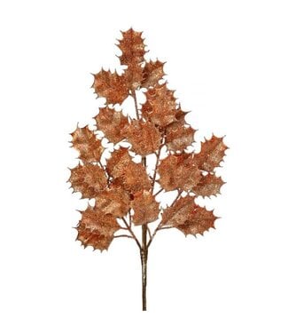 26” Metallic Beaded Holly Spray