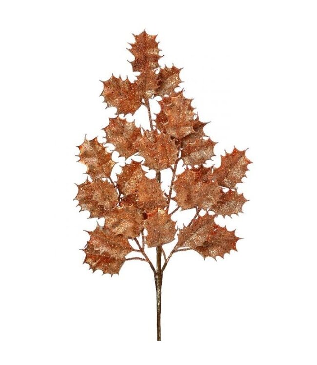 26” Metallic Beaded Holly Spray