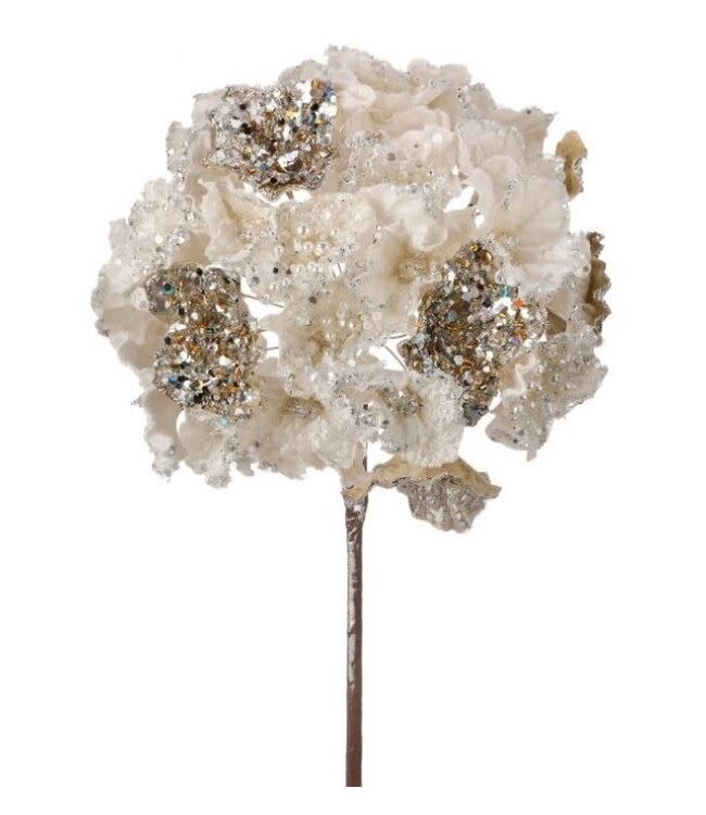 24" Crystal Encrusted Hydragnea Stem