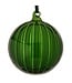 5” Glass  Clear Stripe Ball Ornament