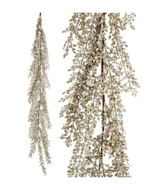 48" Glitter/Sequin Artemesia Garland-Platinum