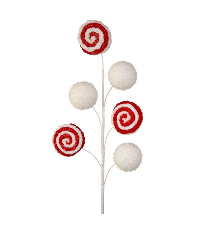 29" Sparkle Candy Swirl Snowball Spray