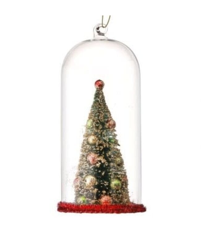 7.5” Deco Tree in Glass Dome Ornament