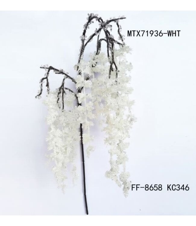 46" Metallic Hanging Iced Branch
