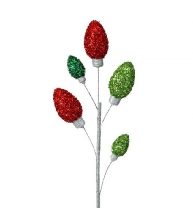 28” Retro Tinsel Bulb Spray