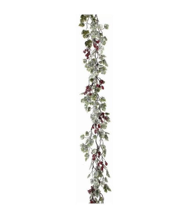 72" Frost Mini Grape Leaf & Berries Garland