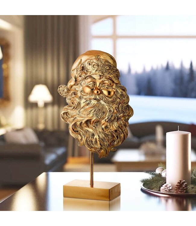 17" Resin Santa Head Table Piece