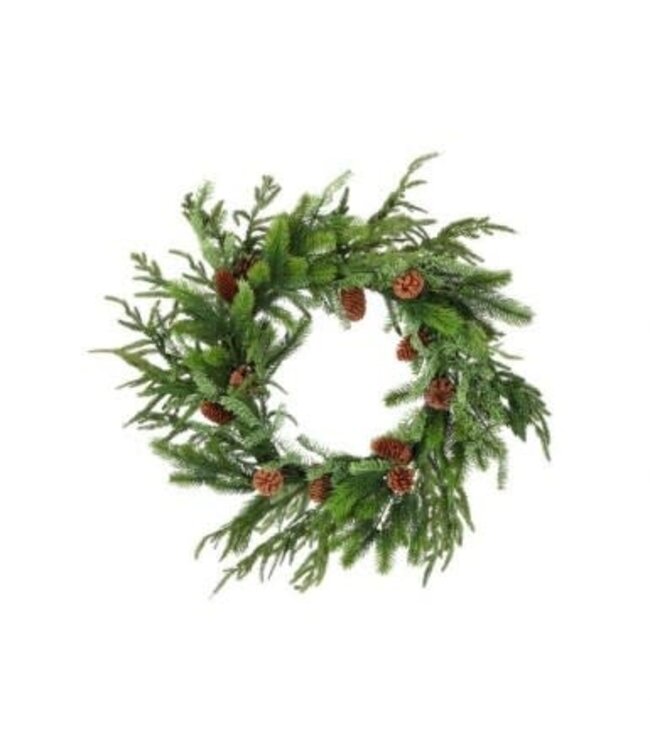 24” Real Touch Norfolk/Spruce/Juniper Wreath