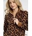 Lucia Leopard Print Quarter-Zip Pullover