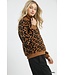 Lucia Leopard Print Quarter-Zip Pullover
