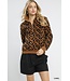 Lucia Leopard Print Quarter-Zip Pullover