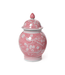 Hand-Painted Pink Chinoiserie Covered Jars - Ceramic