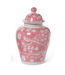 Hand-Painted Pink Chinoiserie Covered Jars - Ceramic