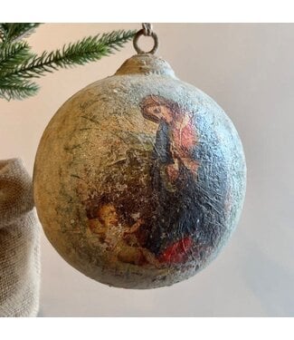 Madonna And Child Large Metal Ornament,  6"