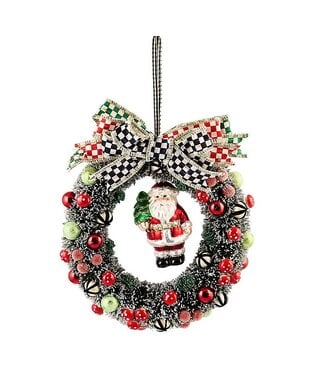 MACKENZIE CHILDS Check It Out Sisal 8" Wreath