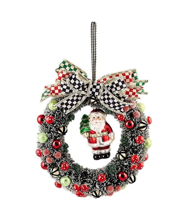 MACKENZIE CHILDS Check It Out Sisal 8" Wreath