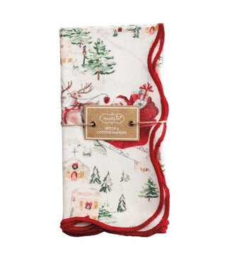 Christmas Scalloped Napkin Set