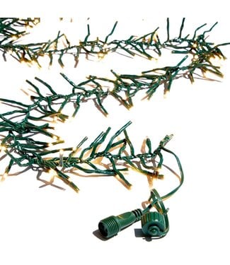 34' Connectable Cluster Glnd Green Wire W/1000 White Lights