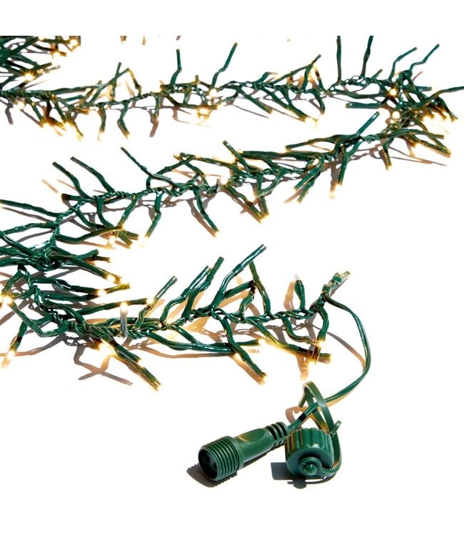 49.5' Connectable Cluster Glnd Green Wire W/1500 White Lights