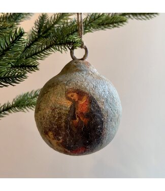 4" Madonna And Child Small Metal Ornament