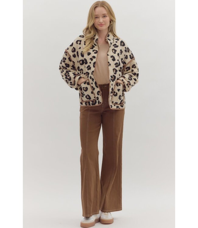 Patricia Leopard Pattern Quilted Jacket