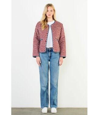 Lydia Print Detailed Quilted Jacket