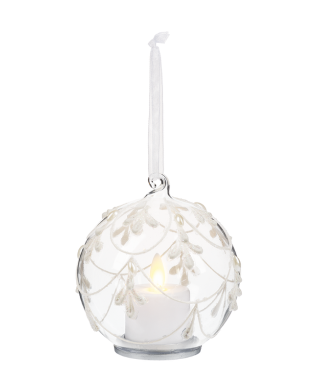 Luxury Lite Glass Holly Ornaments