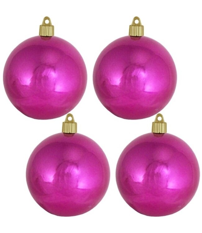 4" Shiny Tutti Frutti Pink Ornament - Sold Individual