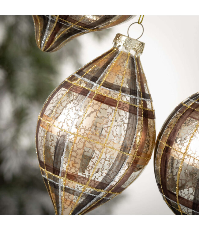 NEUTRAL PLAID ORNAMENT