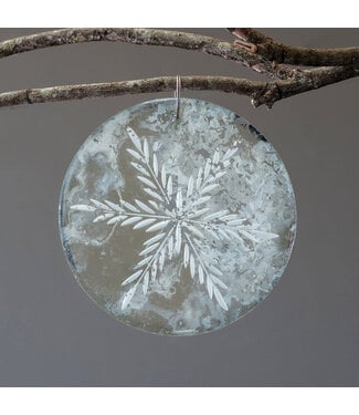 Antique Mirror Round Drop Ornament